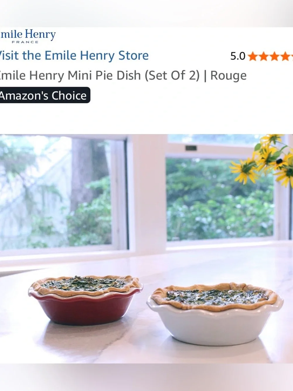 Set of 4 Emile Henry mini pie plates. Made in France. See pictures